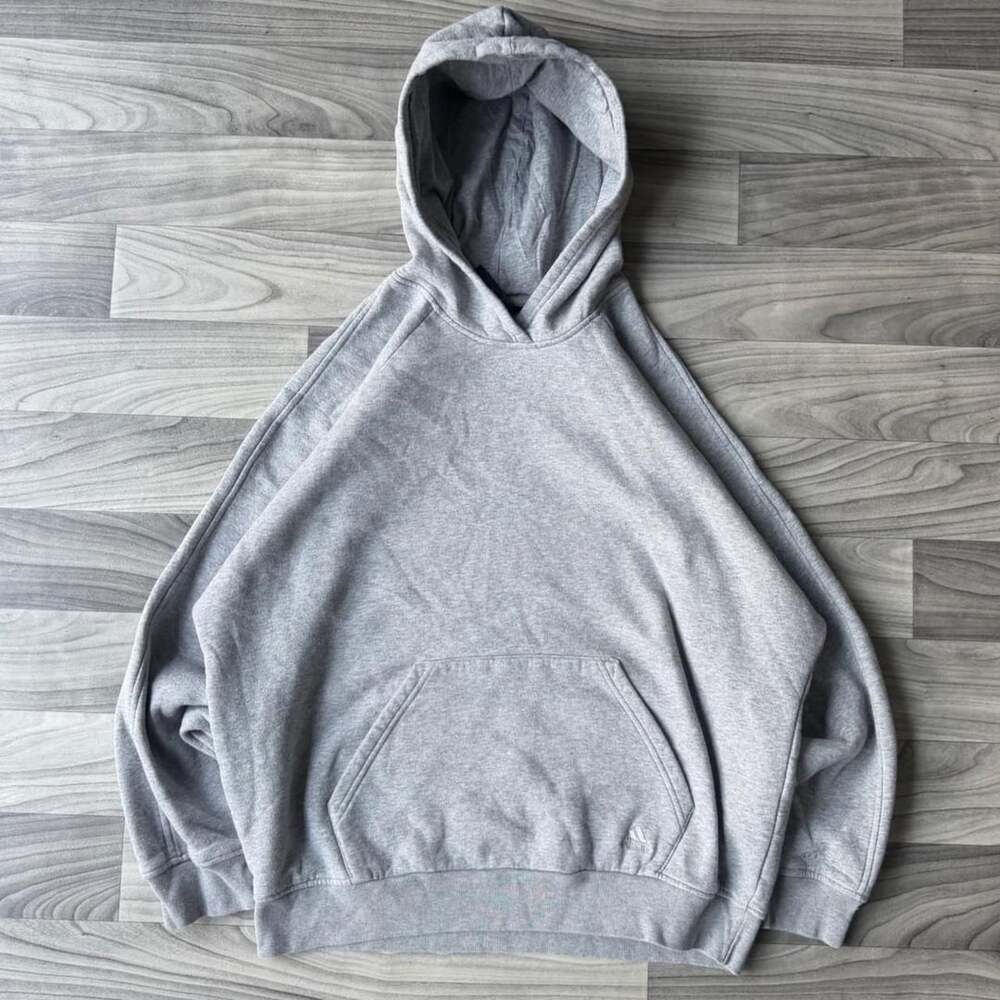 Adidas Grey Hoodie Size L Pullover Sweatshirt